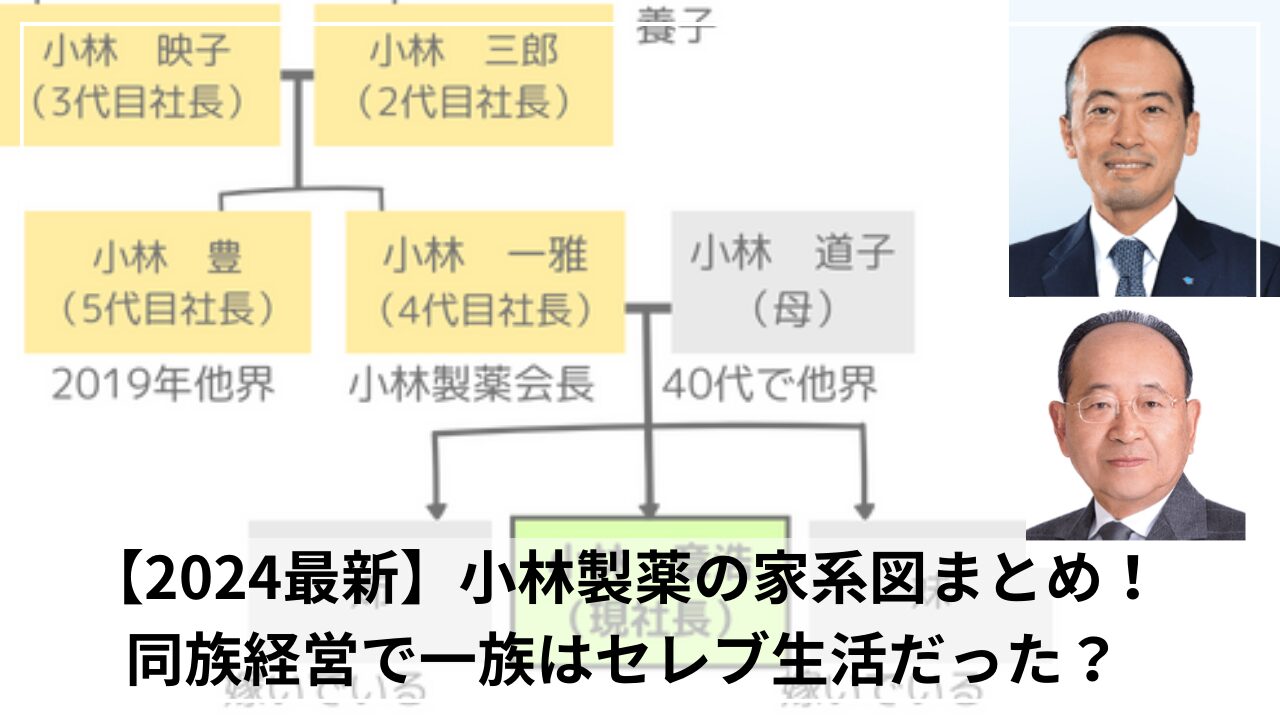 【2024最新】小林製薬の家系図まとめ！同族経営で一族はセレブ生活だった？